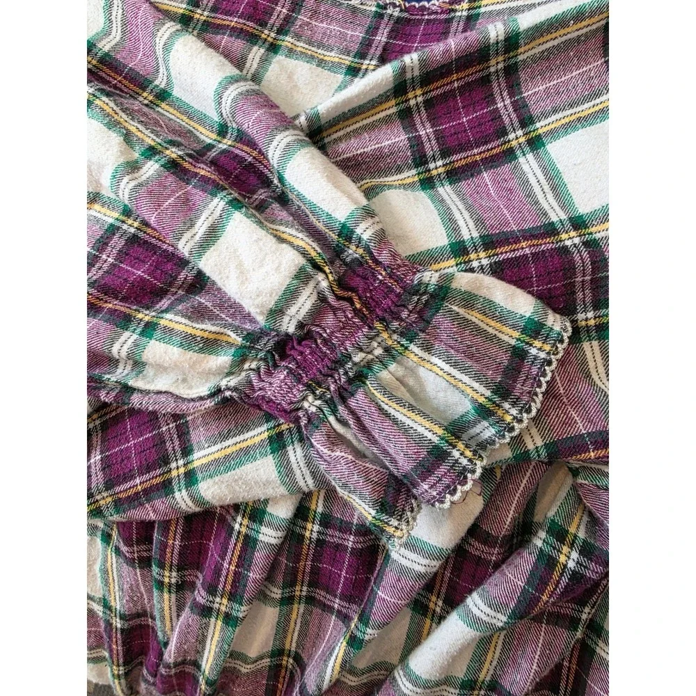 Women's sz S Erika Taylor Intimates Country Cottons Plaid Flannel Nightgown